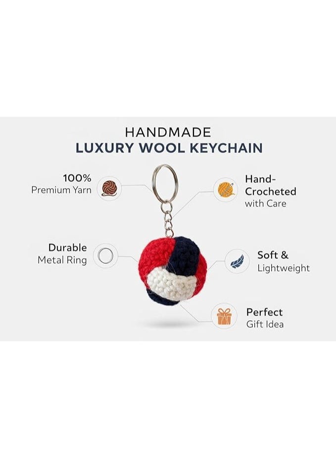 Handmade Wool Keychain Premium Hand Crocheted Soft Yarn Keyring Durable Metal Ring Lightweight Unique Gift Daily Use - Image 5